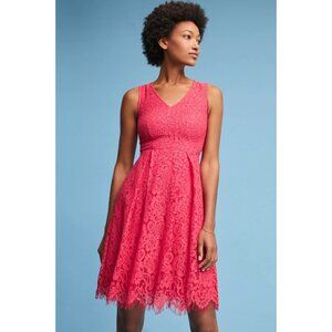 🆕 Anthropologie Seen Worn Kept Mellie V-Neck Lace Fit & Flare Dress